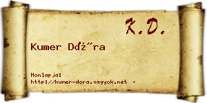 Kumer Dóra névjegykártya